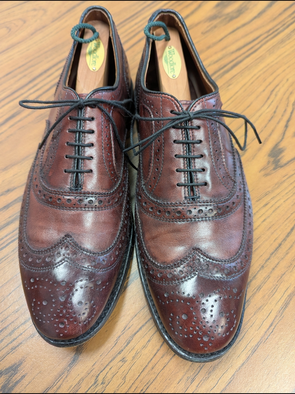 Allen Edmonds McAllister Oxblood Leather Wingtip Oxfords